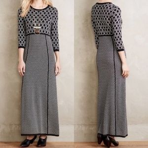 Anthropologie Moth Long Geo Sweaterknit dress L